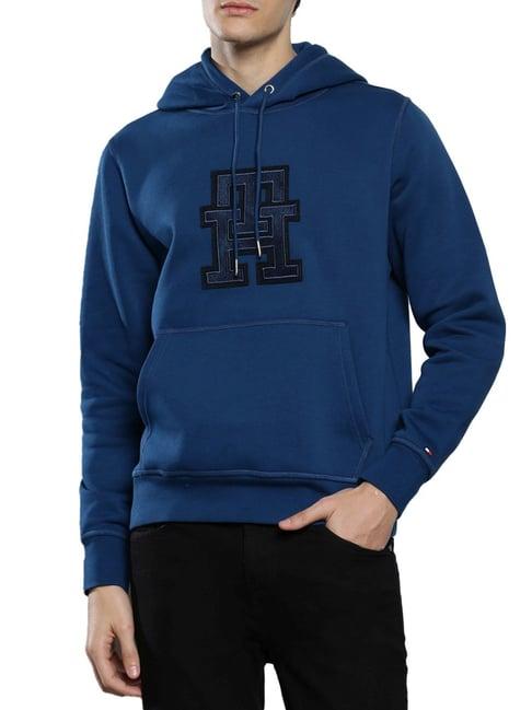 tommy hilfiger deep indigo regular fit hooded sweatshirt