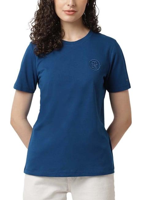 tommy hilfiger deep indigo solid regular fit t-shirt