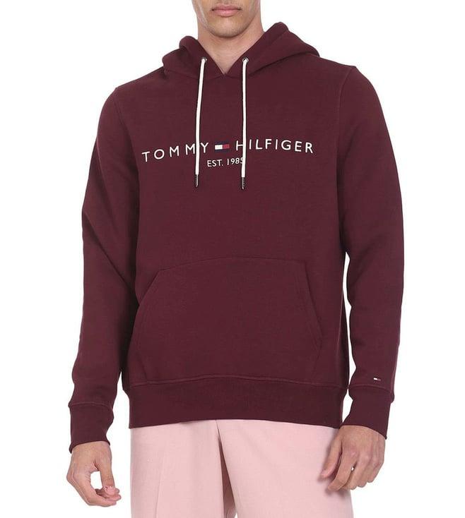 tommy hilfiger deep rouge embroidery regular fit hoodie