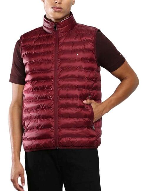 tommy hilfiger deep rouge regular fit quilted puffer jacket