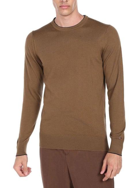 tommy hilfiger desert khaki regular fit sweaters