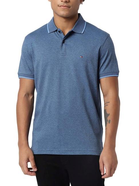 tommy hilfiger desert sky & iconic blue slim fit polo t-shirt