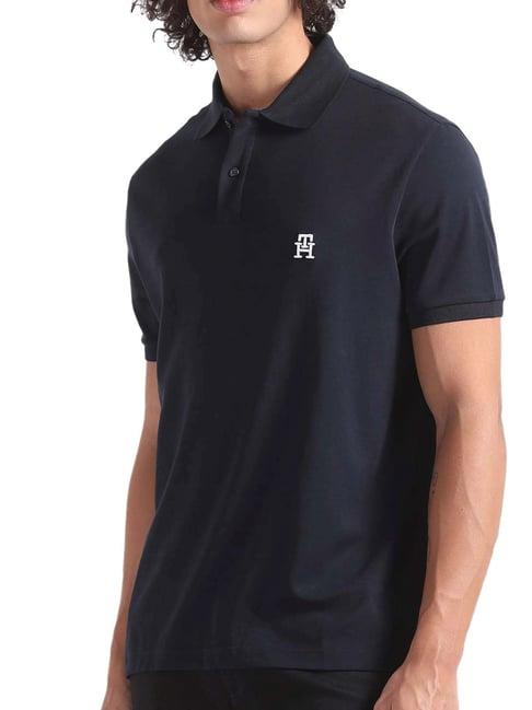 tommy hilfiger desert sky solid regular fit polo t-shirt