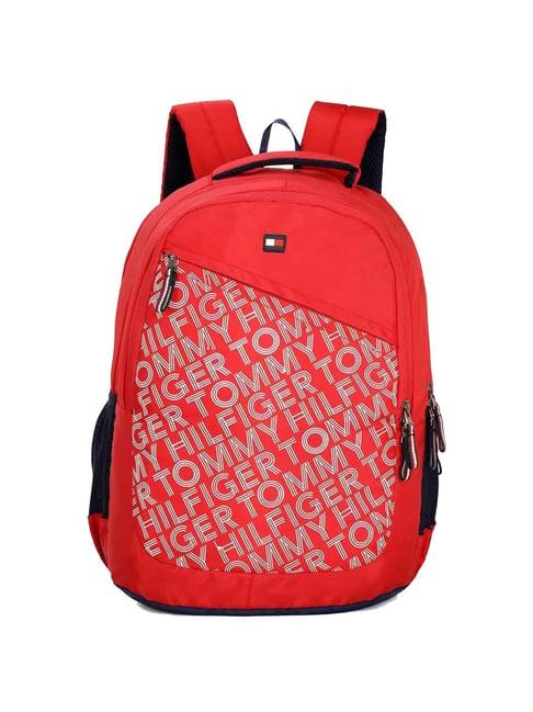 tommy hilfiger donovan 34 ltrs red large laptop backpack