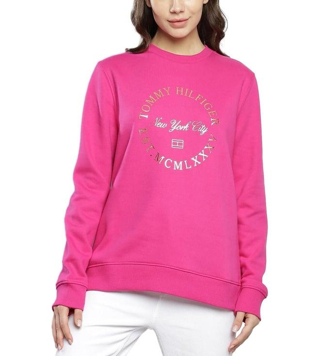 tommy hilfiger eccentric magenta logo regular fit sweatshirt