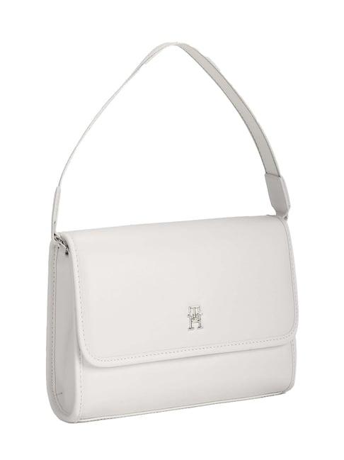 tommy hilfiger ecru medium shoulder bag