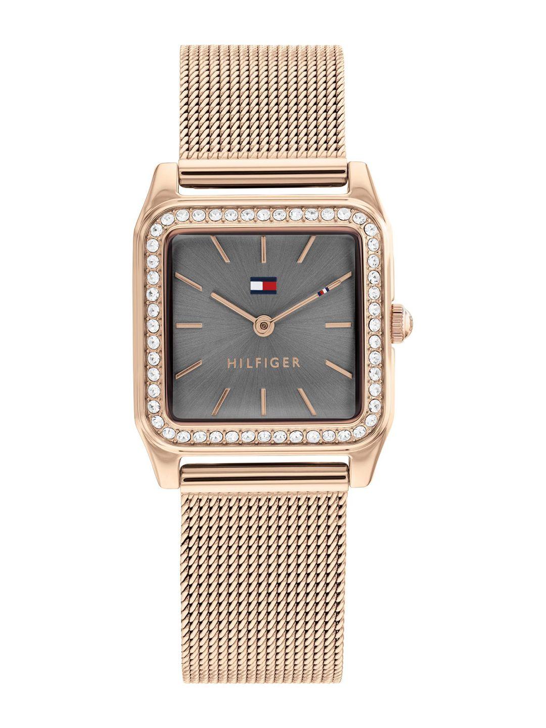 tommy hilfiger embellished dial & stainless steel bracelet style analogue watch th1782610