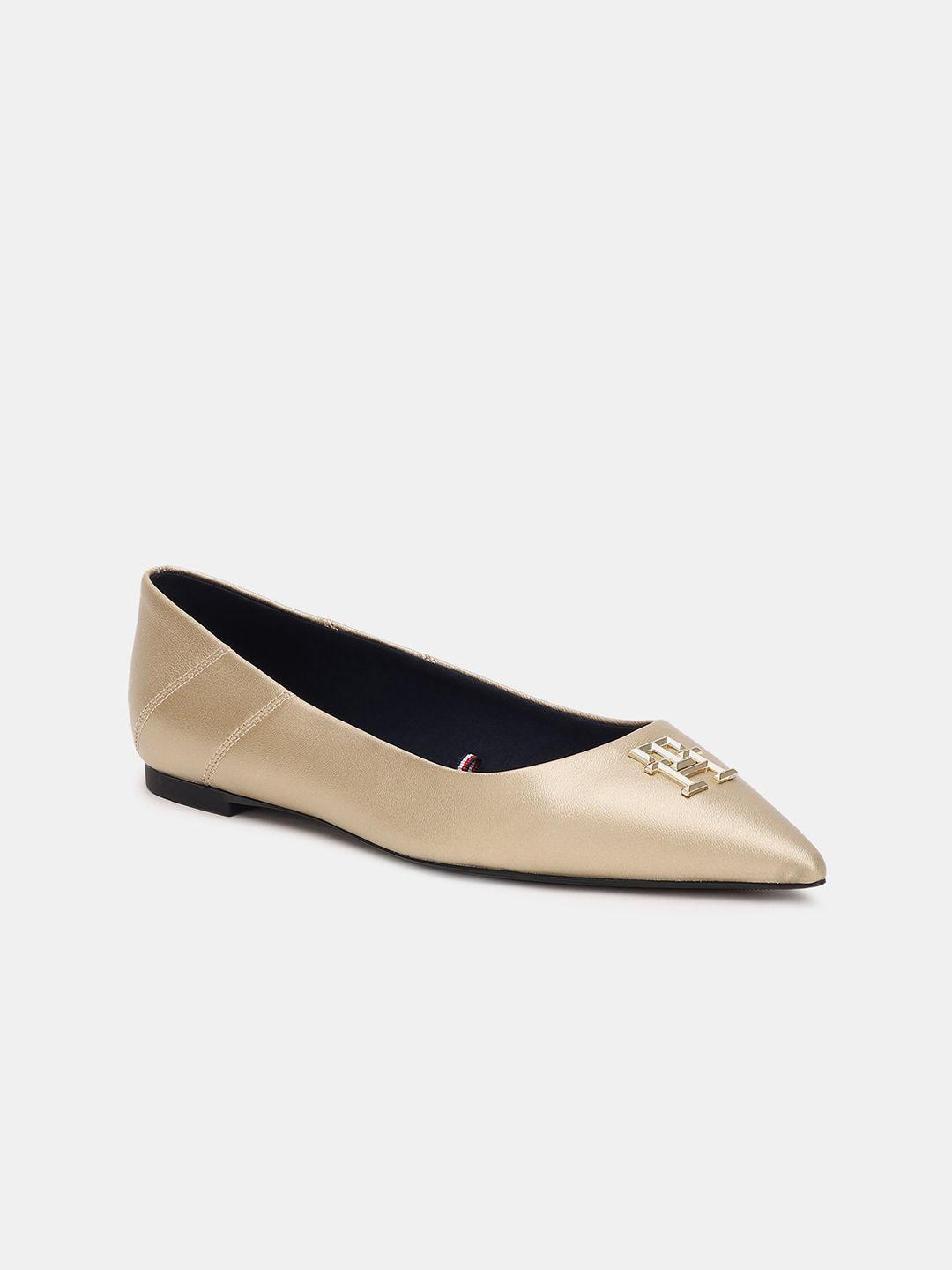 tommy hilfiger embellished leather ballerinas