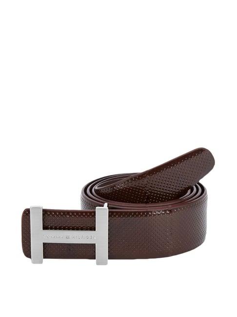 tommy hilfiger enfield brown leather waist belt for men