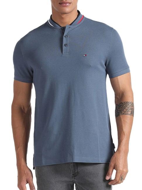 tommy hilfiger faded indigo slim fit polo t-shirt