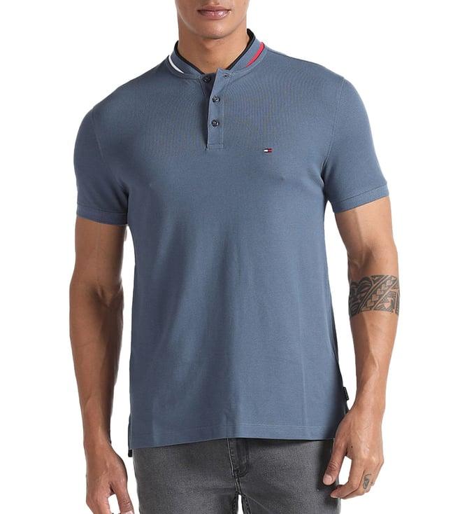 tommy hilfiger faded indigo slim fit polo t-shirt