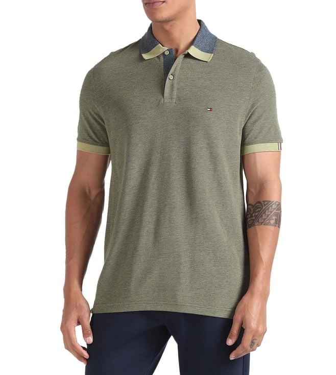 tommy hilfiger faded olive regular fit polo t-shirt