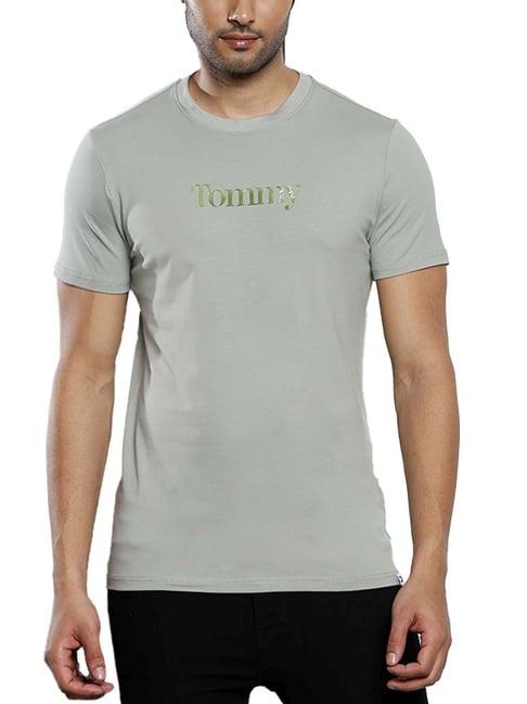 tommy hilfiger faded willow cotton slim fit logo printed t-shirt