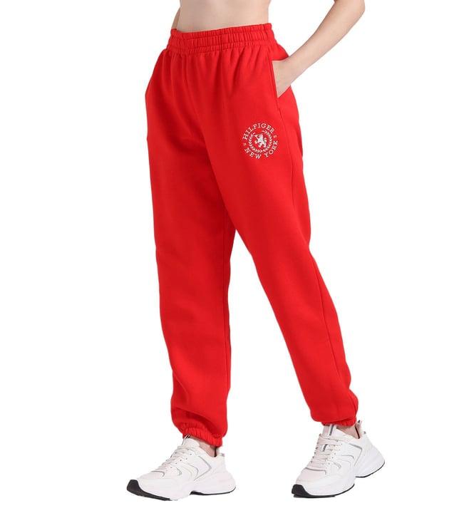 tommy hilfiger fierce red tapered fit joggers