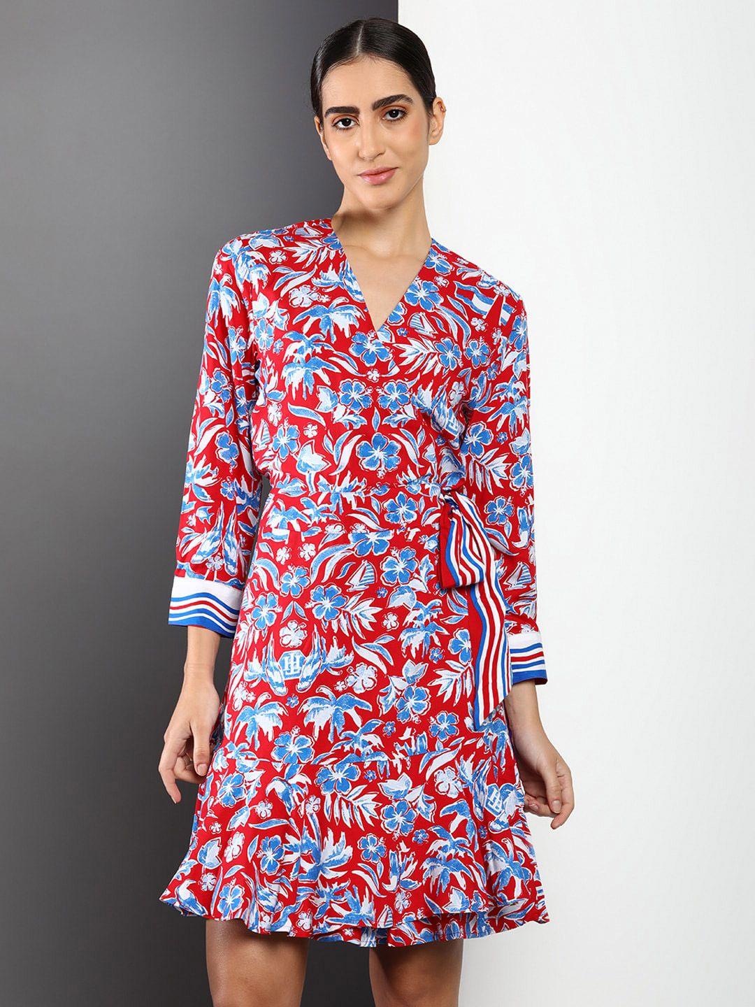 tommy hilfiger floral printed  a-line dress