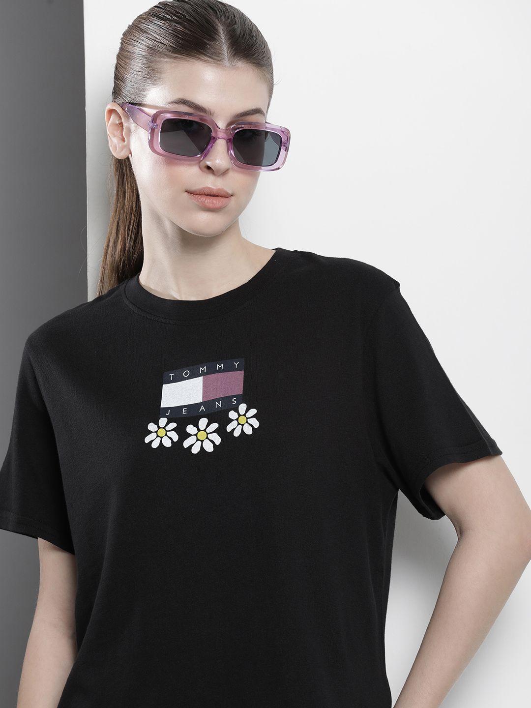 tommy hilfiger floral printed pure cotton t-shirt