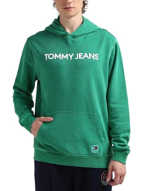 tommy hilfiger green logo regular fit hoodie