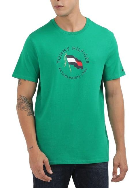 tommy hilfiger green logo regular fit t-shirt