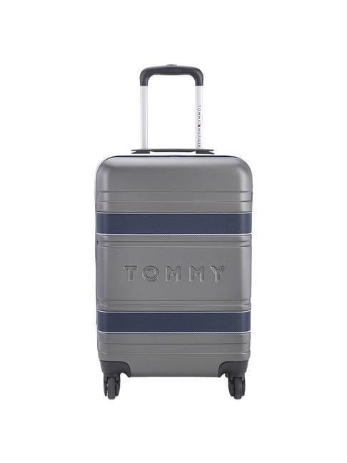 tommy hilfiger grey & navy medium hard cabin trolley - 45 cm