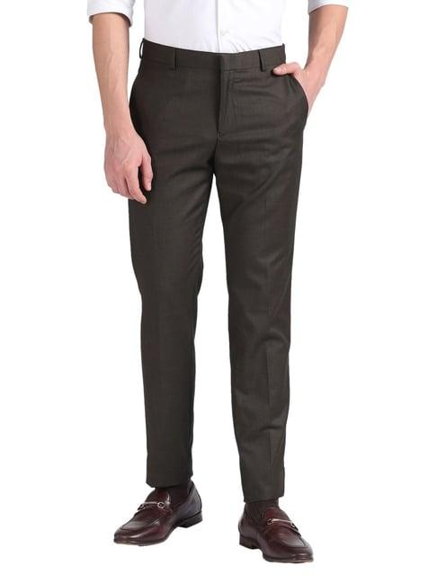 tommy hilfiger heritage brown regular fit trousers