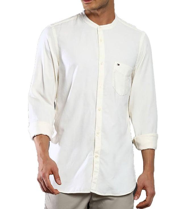 tommy hilfiger ivory slim fit shirt