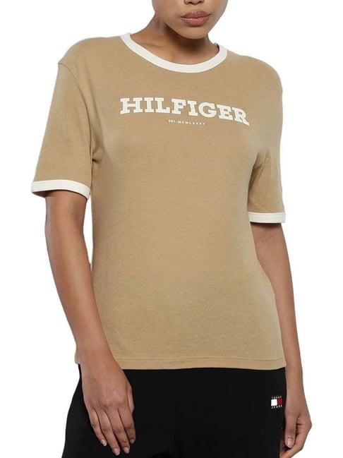 tommy hilfiger khaki cotton t-shirt