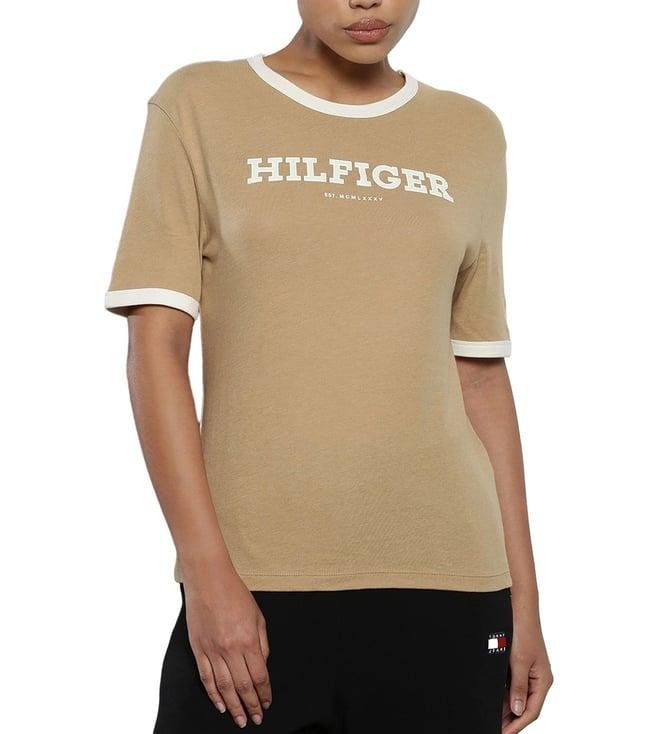 tommy hilfiger khaki regular fit t-shirt