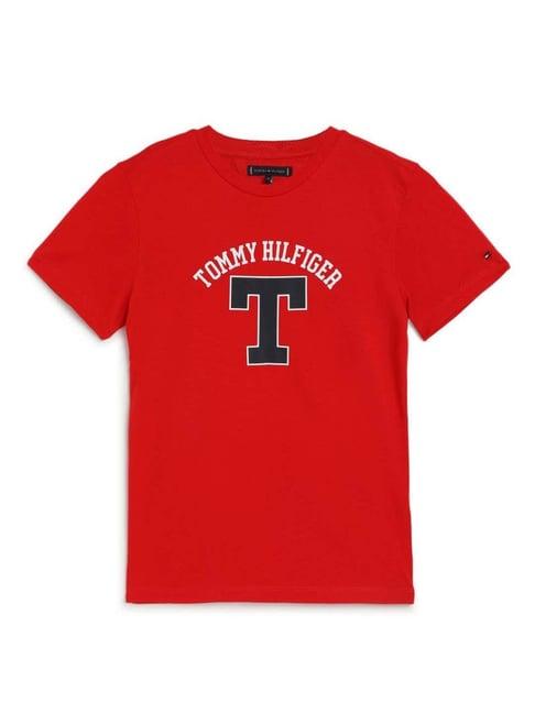 tommy hilfiger kids deep crimson logo regular fit t-shirt