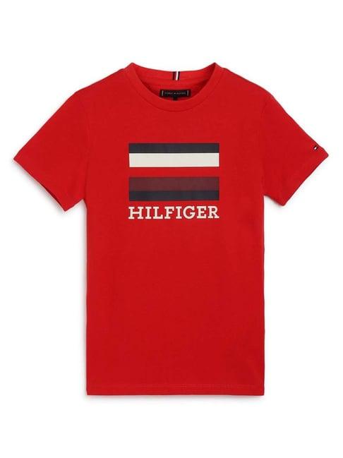 tommy hilfiger kids deep crimson logo regular fit t-shirt