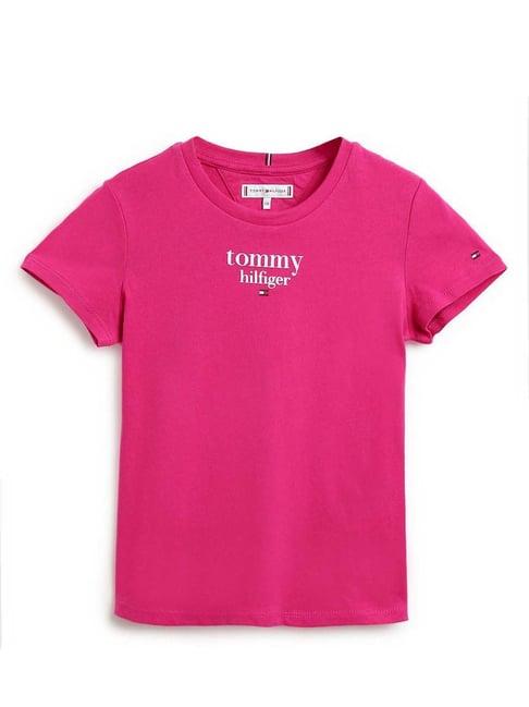 tommy hilfiger kids eccentric magenta logo regular fit t-shirt