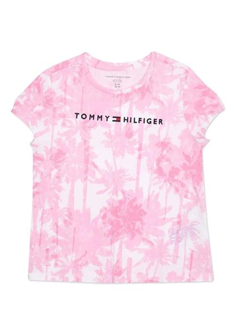 tommy hilfiger kids pink printed t-shirt