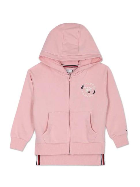tommy hilfiger kids pink solid hoodie