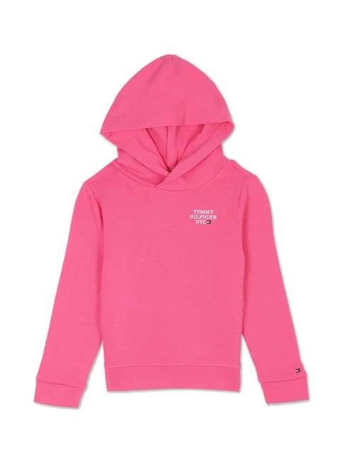 tommy hilfiger kids pink solid hoodie
