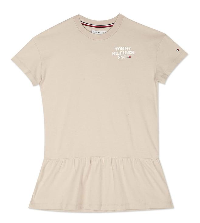 tommy hilfiger kids savannah sand logo regular fit dress