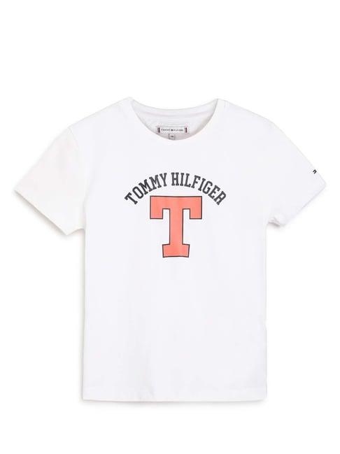 tommy hilfiger kids white cotton graphic t-shirt