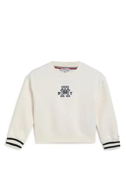 tommy hilfiger kids white logo print sweatshirt