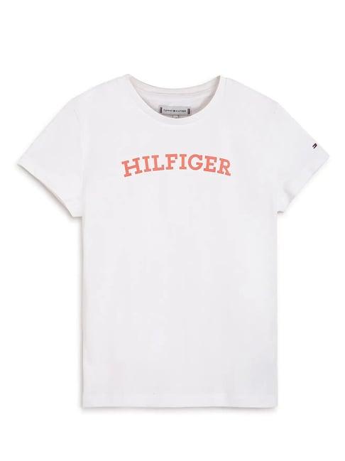 tommy hilfiger kids white logo print t-shirt