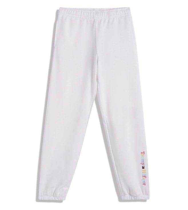 tommy hilfiger kids white logo regular fit joggers