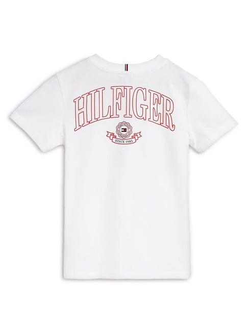 tommy hilfiger kids white printed regular fit t-shirt