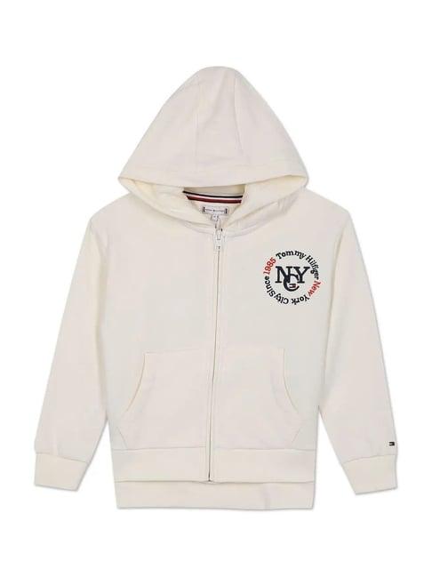 tommy hilfiger kids white solid hoodie