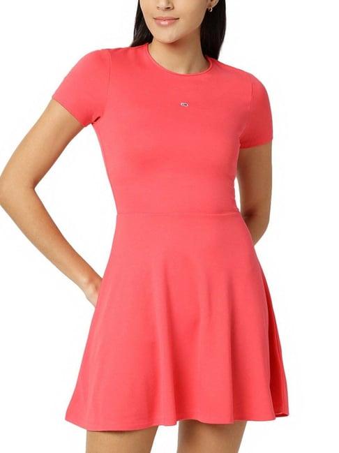 tommy hilfiger laser pink a-line dress