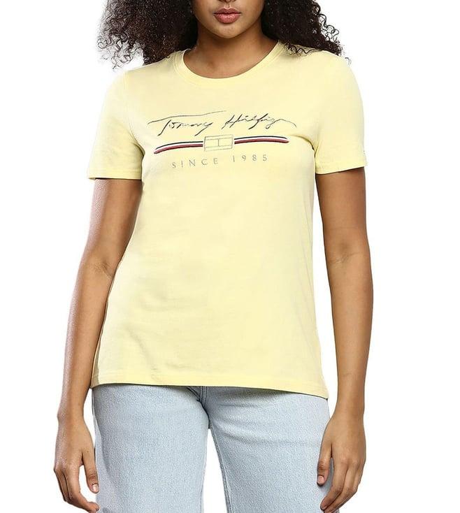 tommy hilfiger mellow yellow embroidery regular fit t-shirt