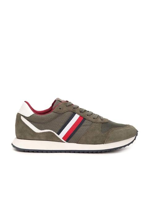 tommy hilfiger men's army green casual sneakers