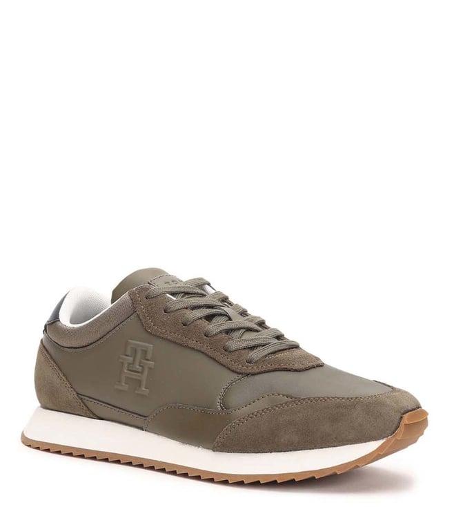 tommy hilfiger men's army green sneakers