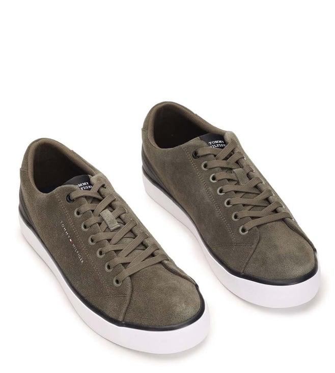 tommy hilfiger men's army green sneakers