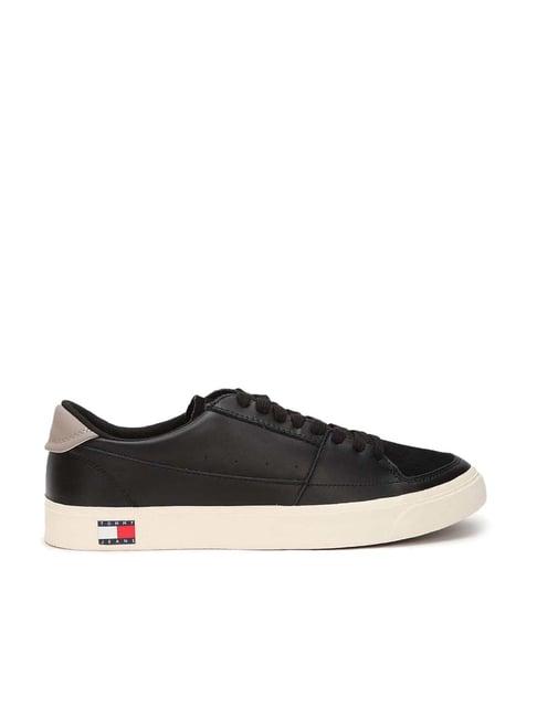 tommy hilfiger men's black casual sneakers