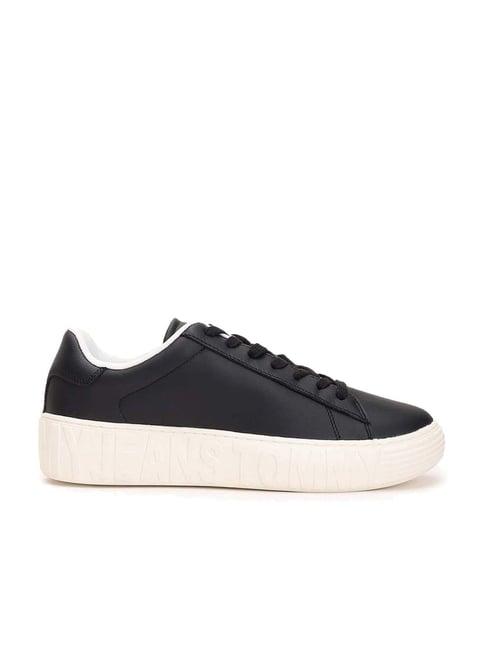 tommy hilfiger men's black casual sneakers