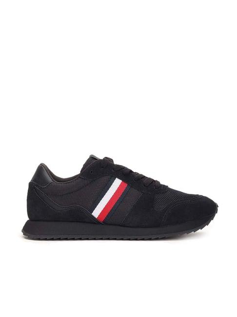 tommy hilfiger men's black casual sneakers