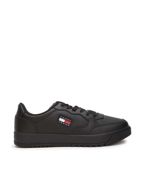 tommy hilfiger men's black casual sneakers