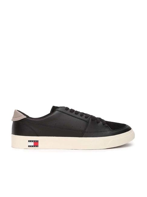 tommy hilfiger men's black casual sneakers